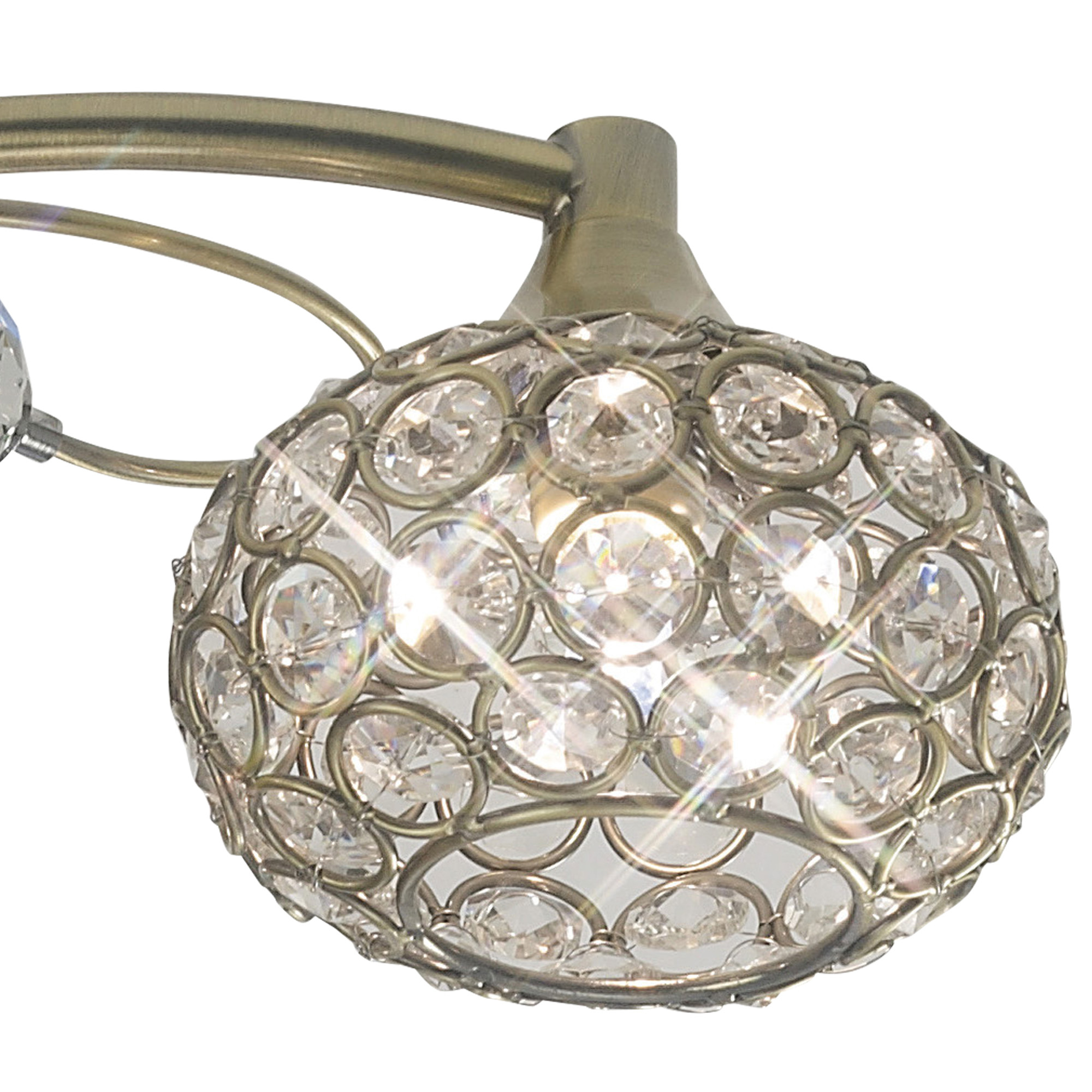 Cara Antique Brass Crystal Ceiling Lights Diyas Flush Crystal Fittings